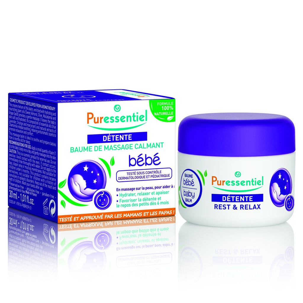 PURESS SOMMEIL DETENTE BAUME  DE MASS CALAMANT BEBE 3 HE POT 30ML 9614   