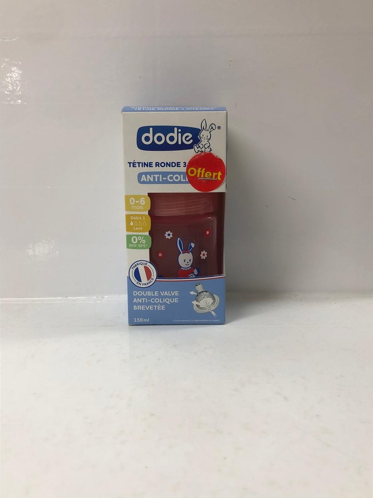 DODIE BIB INI+ 150ML ROSE POUPEE 0-6 M TET RONDE 3 VIT D1 0300/6996