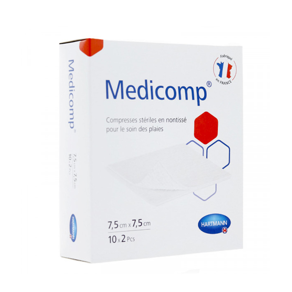 HRTM MEDICOMP S 40 COMPRESSES EN NONTISSE STERILES 7.5*7.5CM X20U 411041             