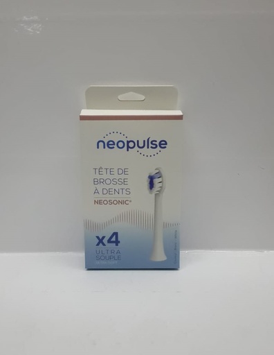 [012277] NEOPULSE RECHARGE 4 TETES DE BROSSE A DENTS ELECTRIQUE  NEOSONIC BLANC ULTRA SOUPLE 4290 