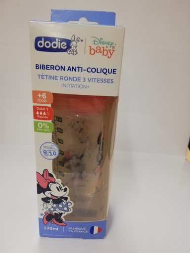 [009671] DODIE BIB INI+ 330ML MINNIE FUSHIA +6 M TET RONDE 3 VIT D3 3066/6927