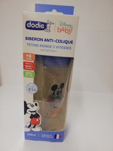 [009670] DODIE BIB INI+ 330ML MICKEY BLEU +6 M TET RONDE 3 VIT D3 6958/3059