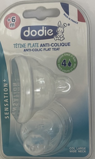 [008578] DODIE TETINE PLATE SENS+ ANTI COLIQUE D4 +6M LIQUIDE EPAIS X2 1567