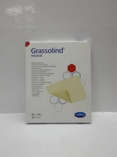 [010996] HRTM GRASSOLIND NEUTRAL PANSEMENTS GRAS 10*10cm 10U  499314                                                                  