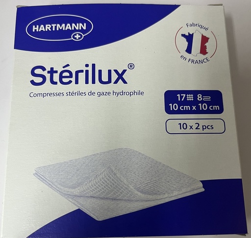 [010942] HRTM STERILUX ES STERILE COMPRESSES DE GAZE 10*10CM X20U 241325            